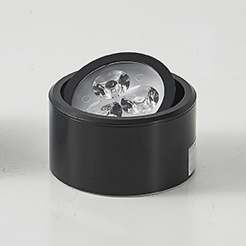 Aluminum Drum Down Light Simple Style Black Led Flush Ceiling Light for Hallway