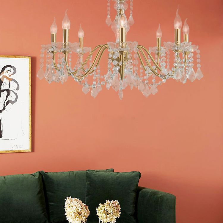 Lampadri di cristalli di cristallo leggero in stile verticale in stile americano