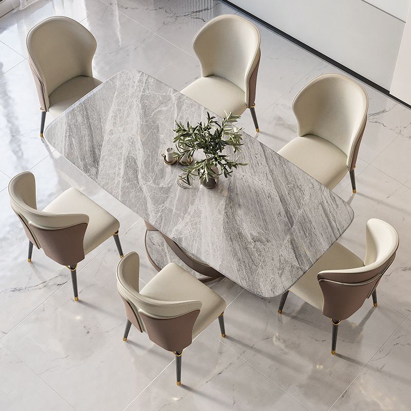 Glam Style Rectangle Sintered Stone Dining Set 1/4/5/7 Pieces Dining Set