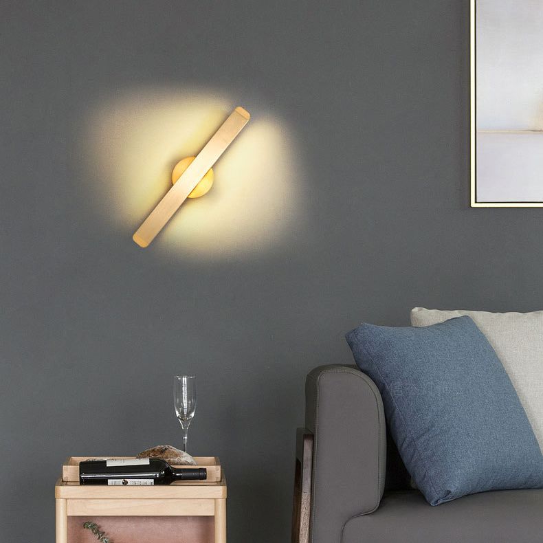 Lampada a parete a LED in alluminio spazzolato oro design rotabile in stile nordico semplicità da letto a parete luce