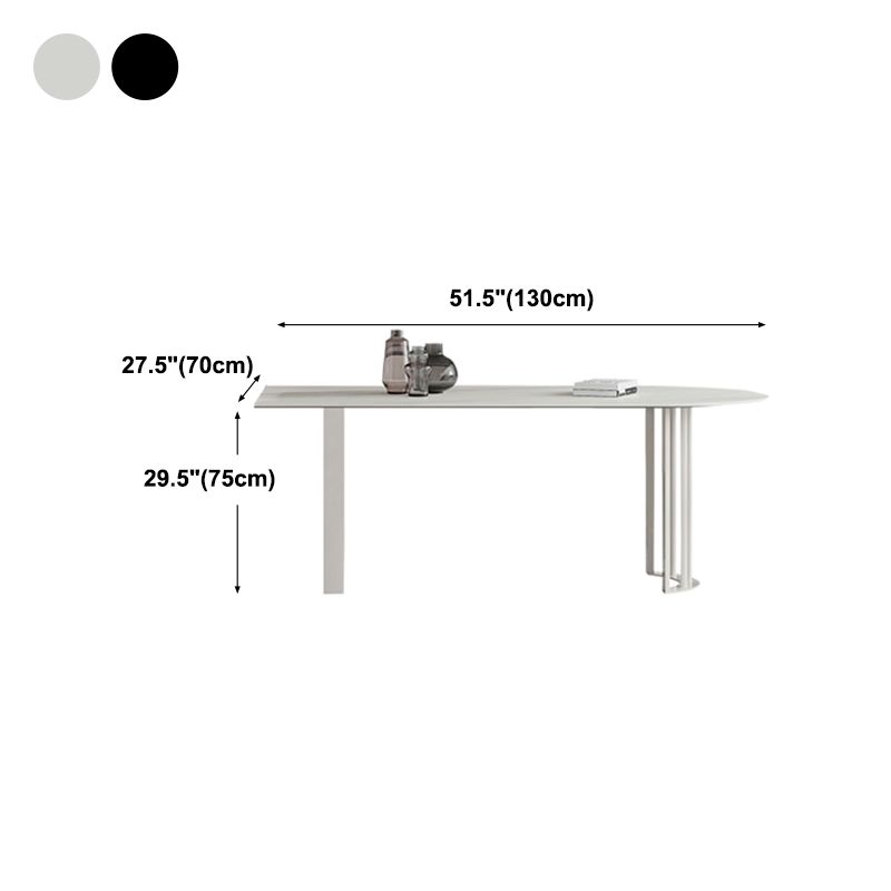 Modern Style Dining Table White Top Sintered Stone Table for Home