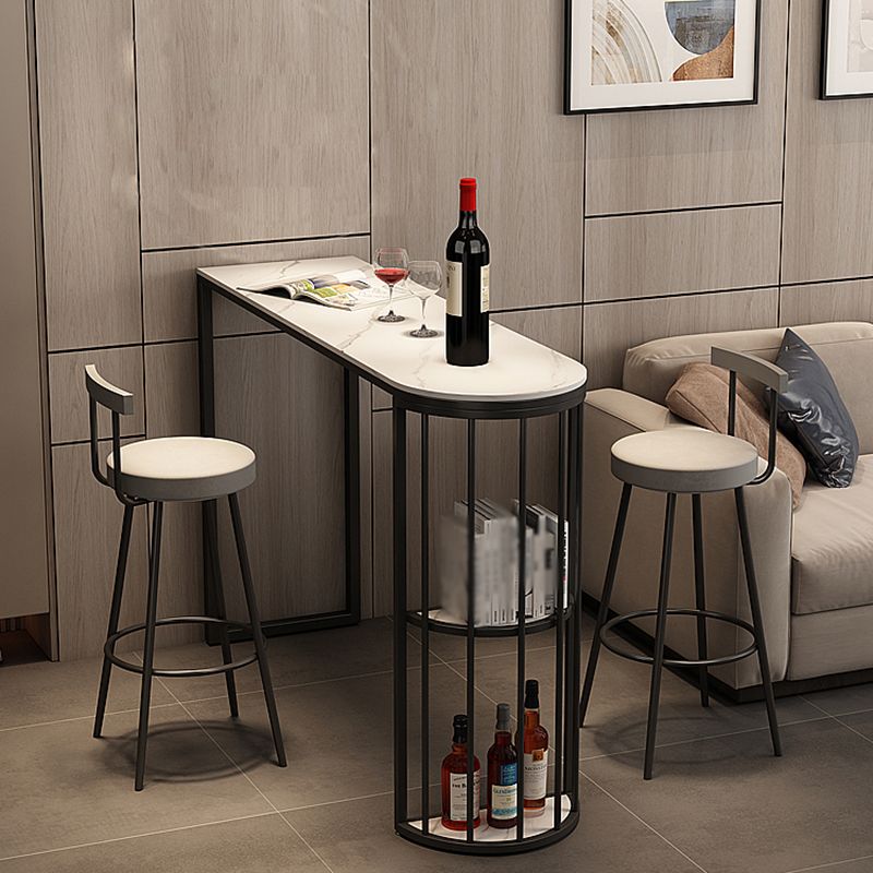 Mesa de barra de estilo industrial Top de piedra artificial Top de 42 pulgadas Mesa de pub para sala de estar para sala de estar