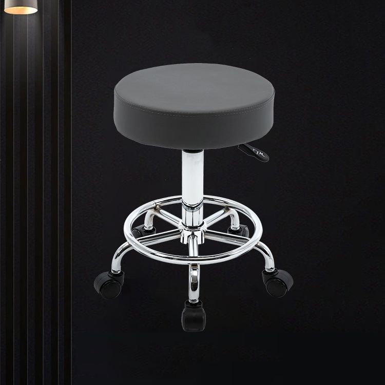 Sgabello da bar in pelle senza braccia moderna regolabile con base in metallo