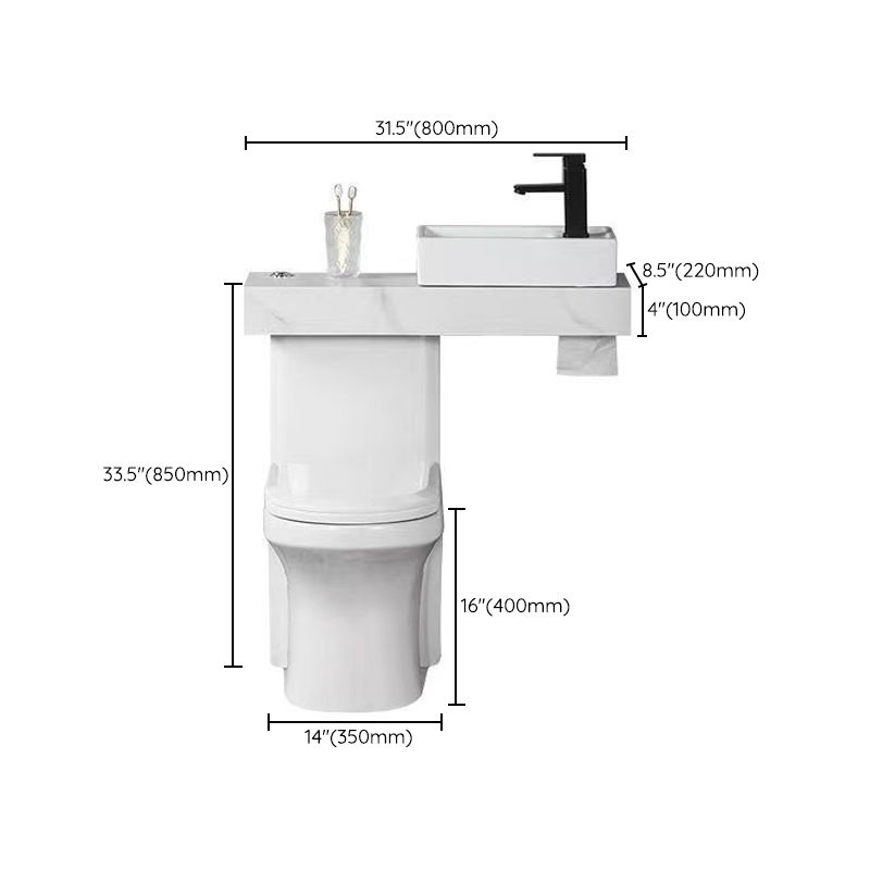 Contemporary Flush Toilet Floor Mount One-Piece Toilet Urine Toilet
