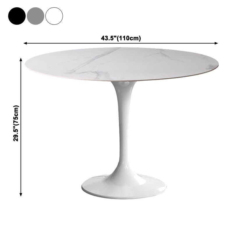 Mesa de comedor redonda Simplicity, mesa de piedra sinterizada con base de tulipán para comedor