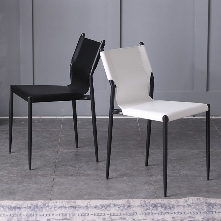 Leather Dining Side Chairs Modern Indoor-Outdoor Chair for Home