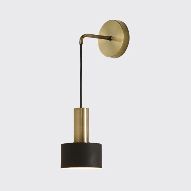 1 Licht lineare und halbe Zylinder Wandleuchte moderne einfache Stilbeleuchtung in Gold