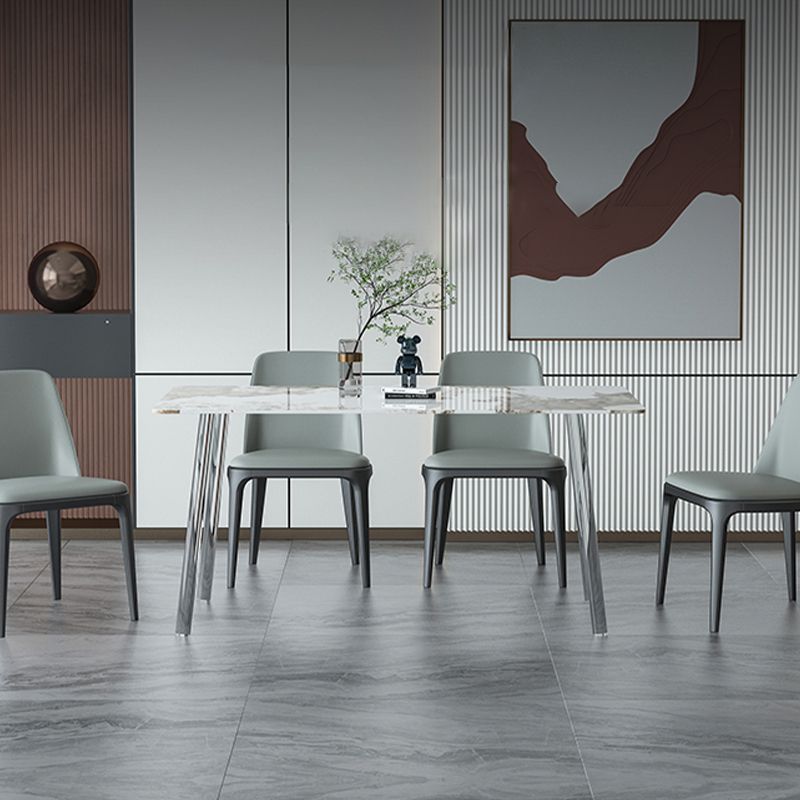 Sintered Stone Dining Table Modern Rectangle Dining Table with Acrylic Base for Home Use