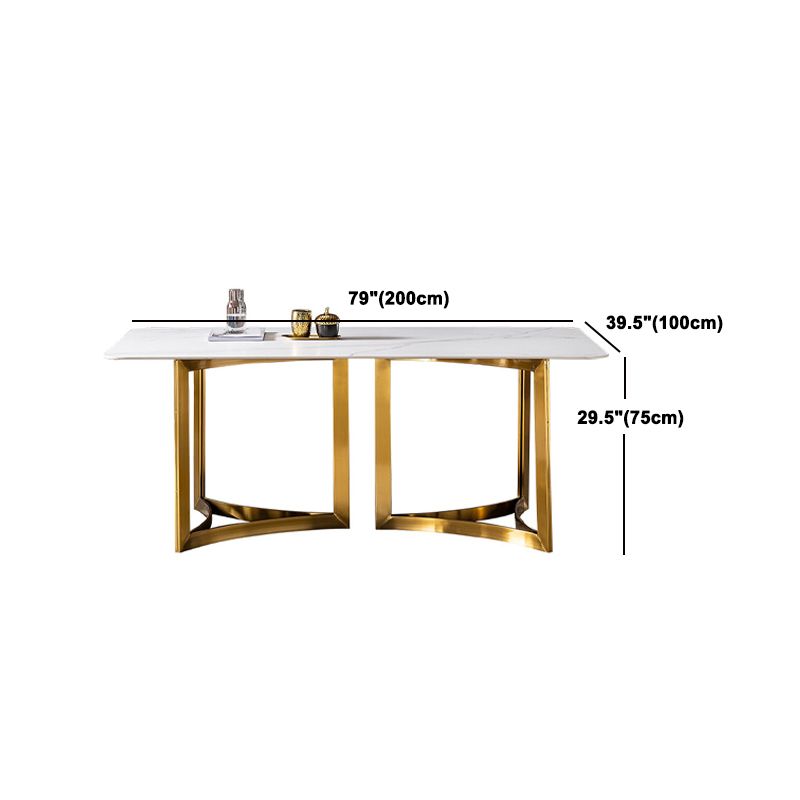 Glam White Sintered Stone Dining Table Set 1/4/5/7 Pieces Dining Set for Home Use