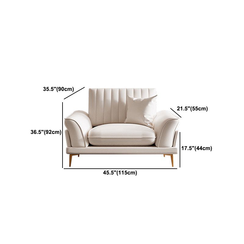 Faux Leather Sofa 35.43" D x 36.22" H Flared Arm Sofa for Living Room
