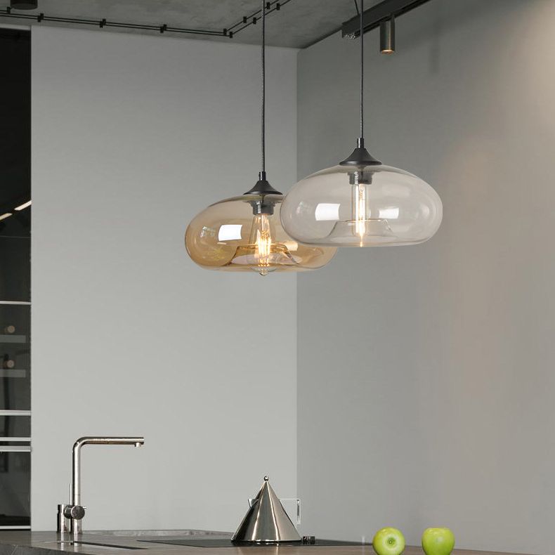 Contemporary Style Shaded Pendant Light Fixture Glass Dinning Room Pendant Light Kit