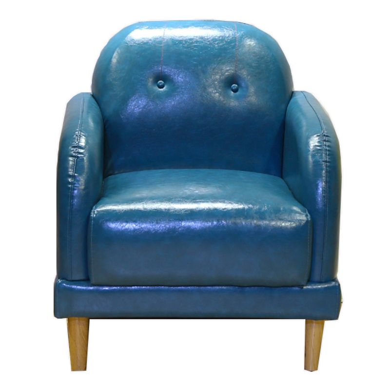 Faux Leather Tufted Back Sofa with Square Arm for Living Room