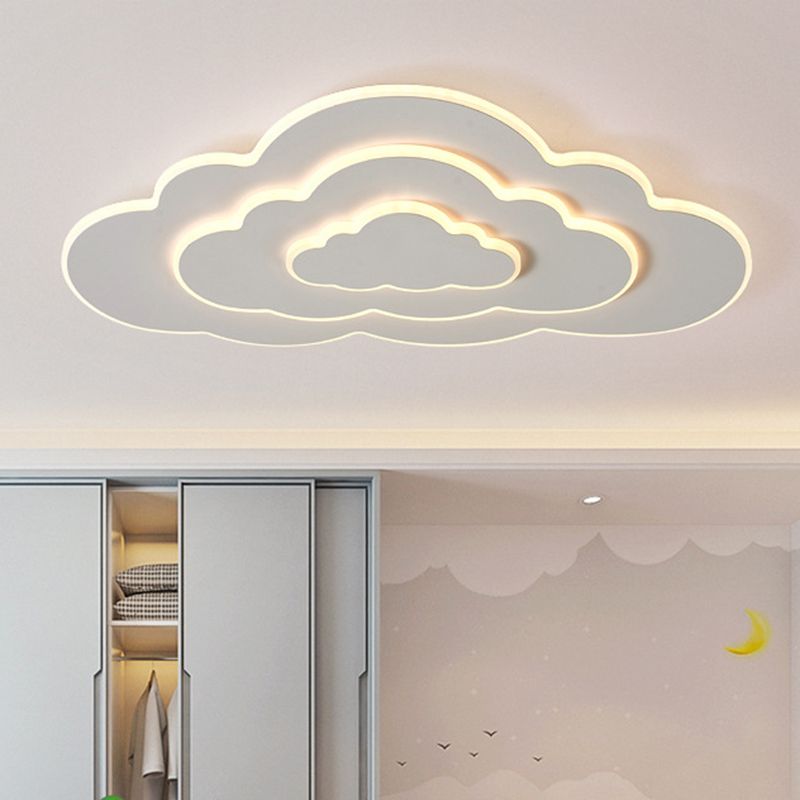 Modern Cloud Shape Ceiling Mount Light Fixture 3 Lights Ceiling Mounted Light