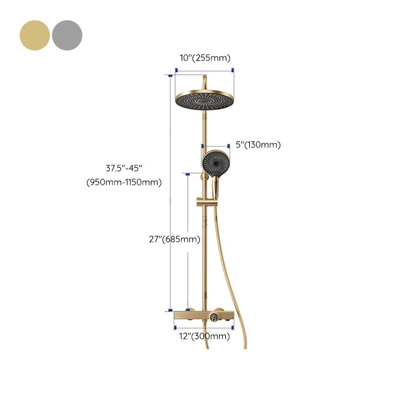 Industial Shower System Color Block Adjustable Spray Pattern Shower Head Combo