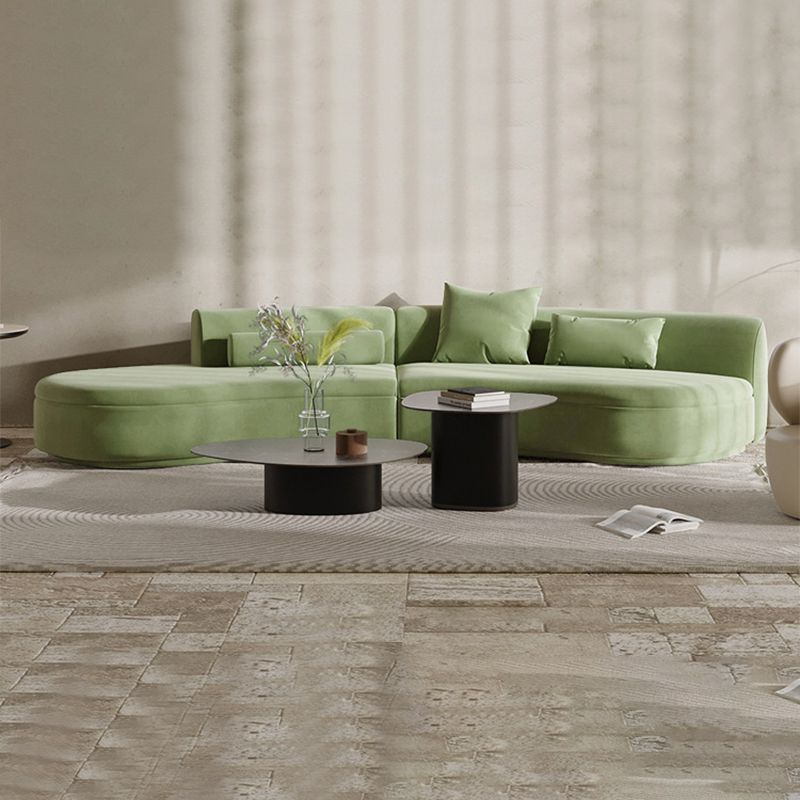 Nordic Style 27.5"H Velvet Armless Sofa& Chaise for Living Room