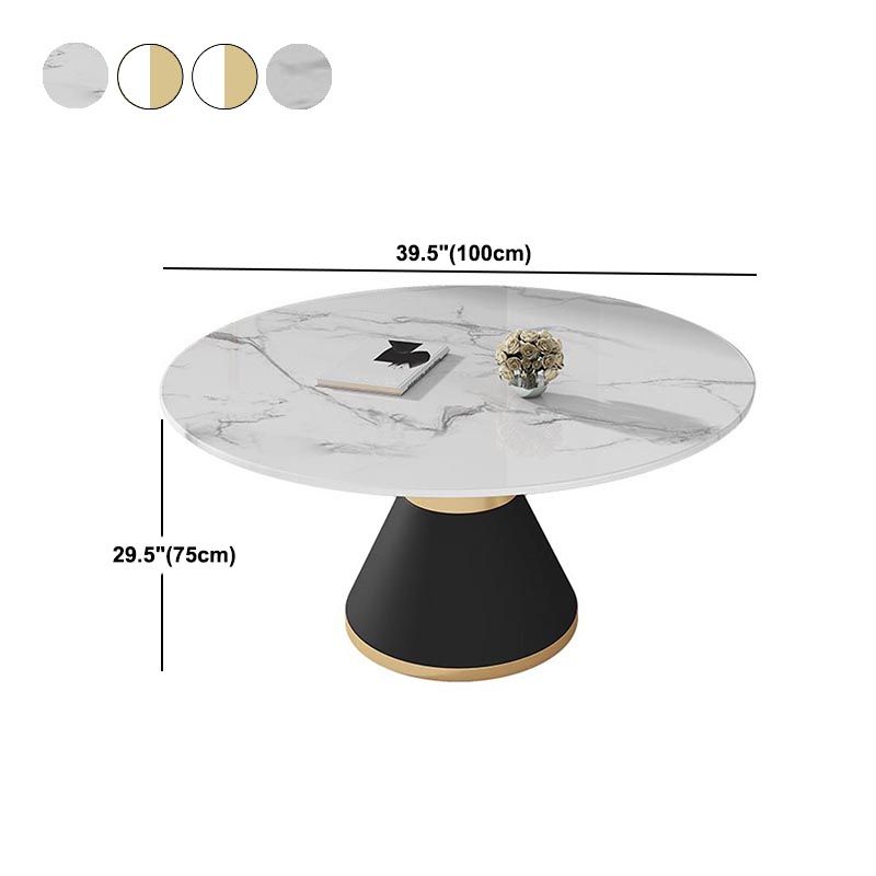 White Marble Top Dining Site Table Traditional Luxury Round Pedestal Table
