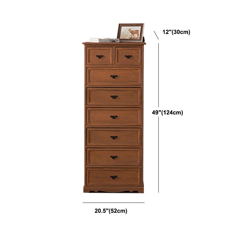 12" W Vertical Lingerie Chest Traditional Bedroom Storage Chest with Drawers