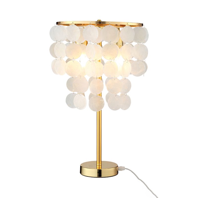 Lampe de nuit en coquille de la lampe en cascade