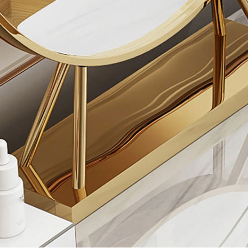 Orange Vanity Set with 5 Storage Drawers 15.74" Wide Make-up Vanity