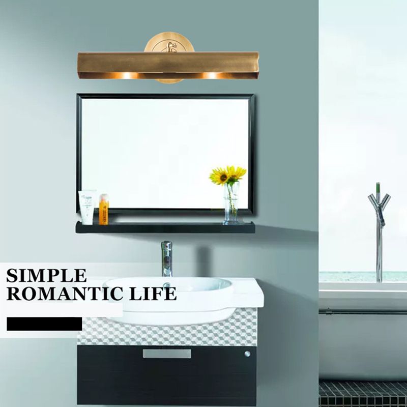 Miroir de vanité en laiton à 2 lumière