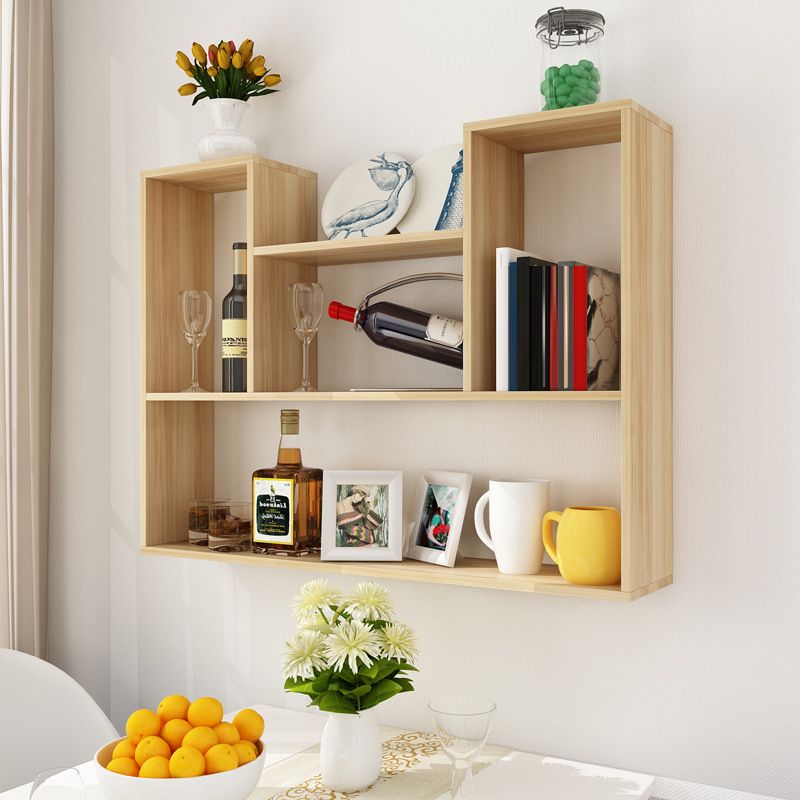 Wall Mounted Bookshelf Scandinavian Style Bookcase for Home and Study Room