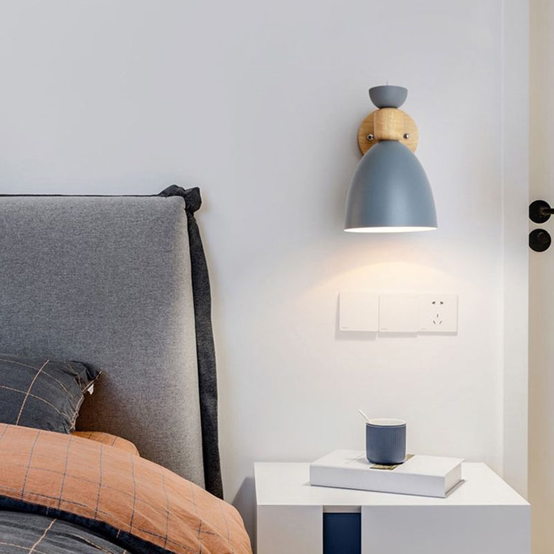 Metal Wall Lights Modern Macaron Style 1 Light Wall Sconce for Living Room