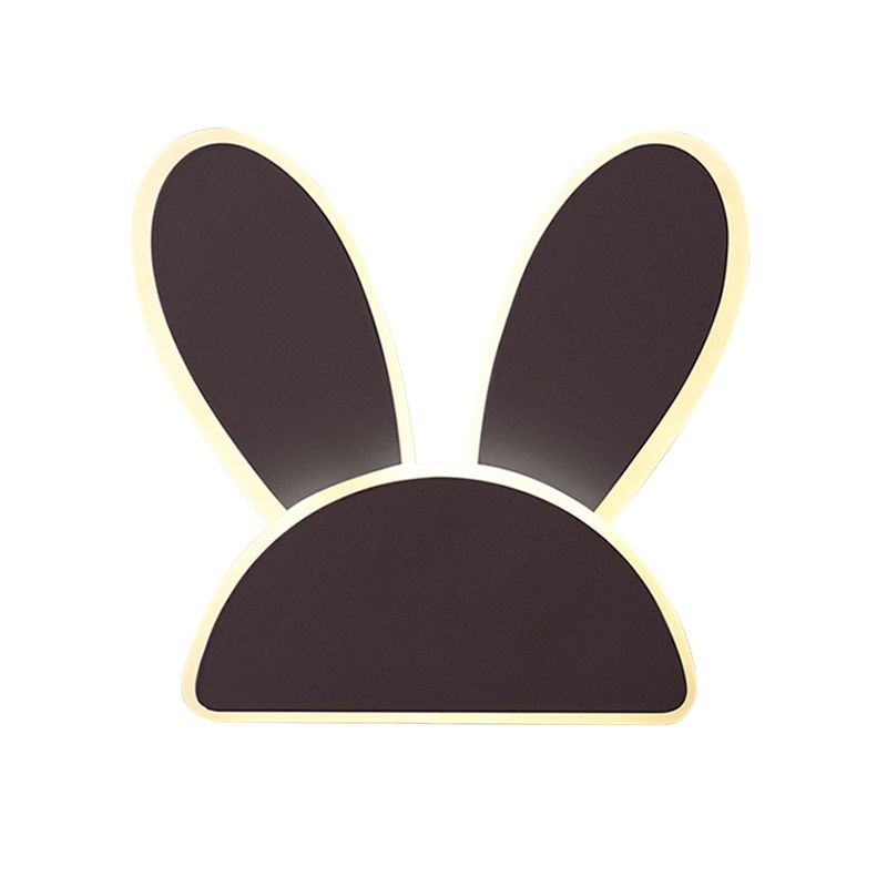 Rabbit Wall Sconce Light Fixture Kids Iron Black/White LED Wall Mounted Lighting for Living Room