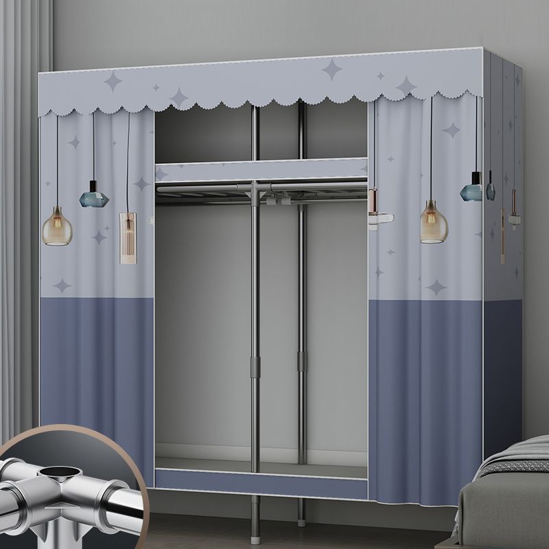 Modern Style Wardrobe Metal 2-Teir Wardrobe Closet for Bedroom