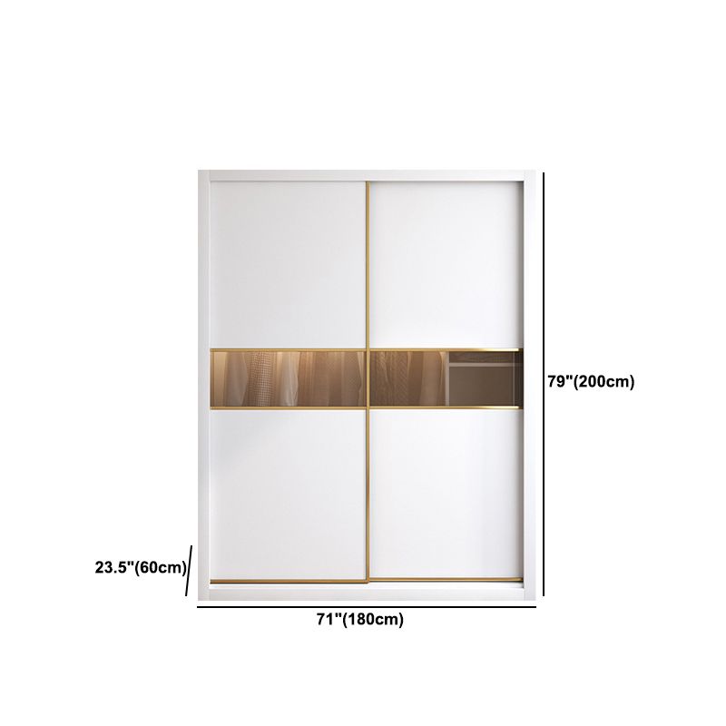 Contemporary Style Wooden Wardrobe Soft Close Door Wardrobe Closet with Drawer