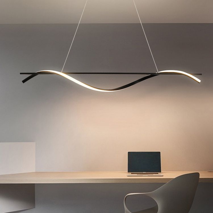 Fissaggi dell'illuminazione dell'isola Wave Acrilico Idee di illuminazione dell'isola moderna per il ristorante