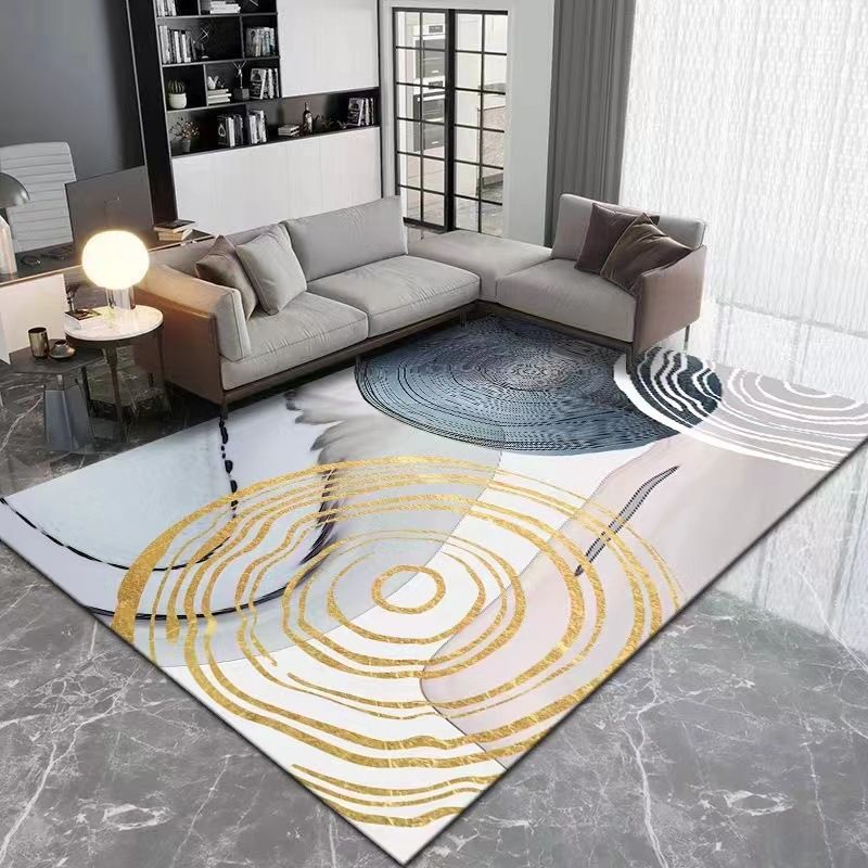 Minimalist Carpet Modern Abstract Print Rug Polyester Anti-Slip Carpet for Living Room