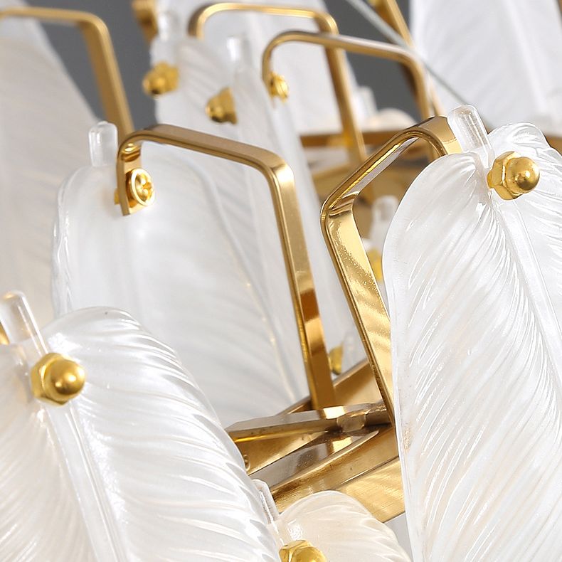 Lámparas colgantes de plumas de vidrio comedor moderno lámpara de araña colgante