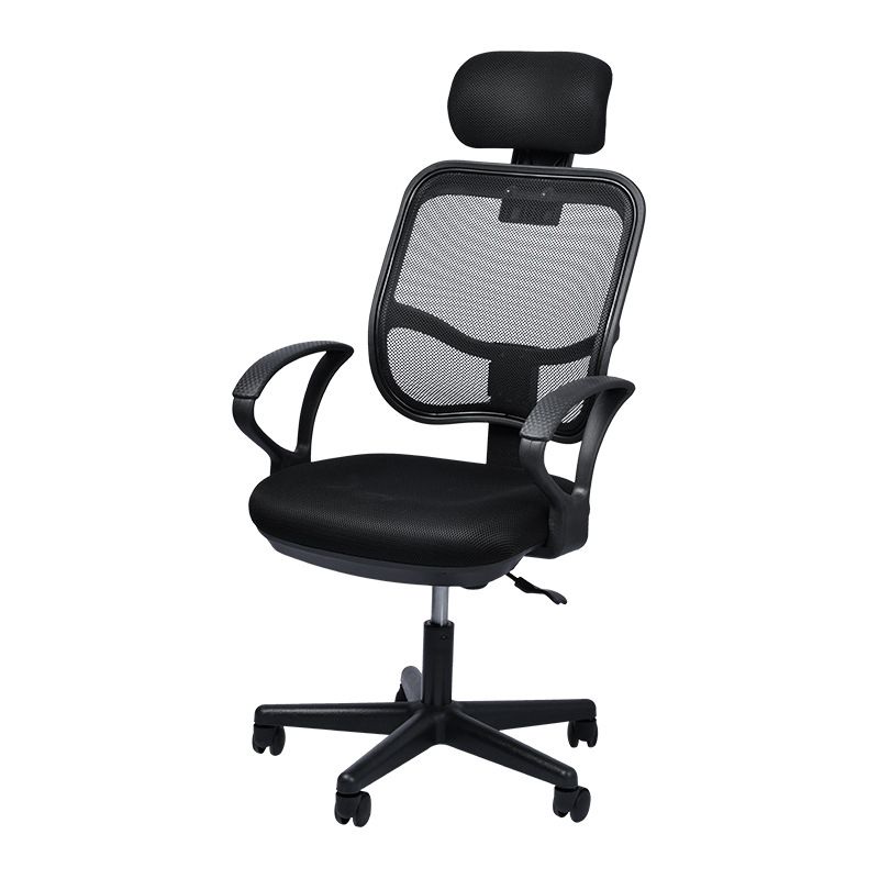 Modern Breathable AirGrid Swivel Chair Microfiber Black Task Arm Chair