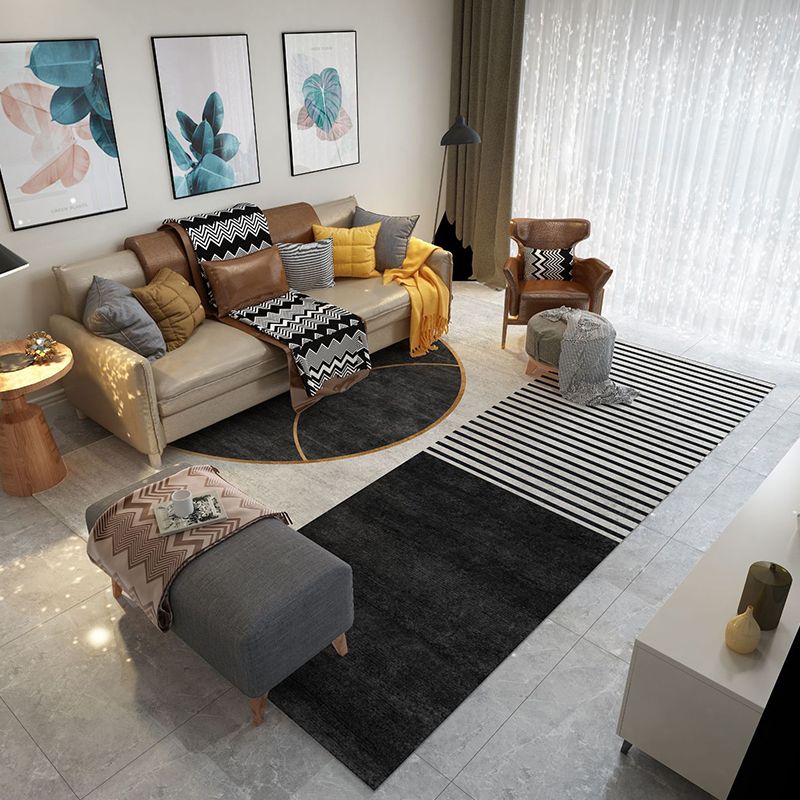 Trendy Home Decor Rug Multi-Color Geometric Area Carpet Polypropylene Anti-Slip Pet Friendly Rug