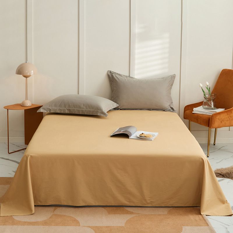 Bed Sheet Pure Color Soft Cotton Breathable 1-Piece Fitted Sheet