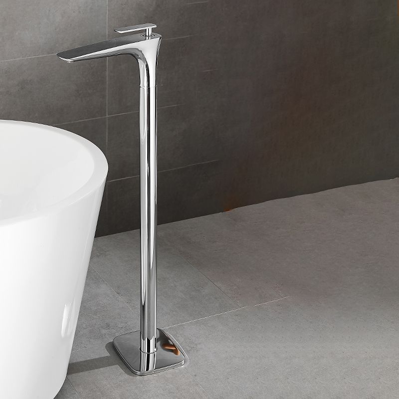 Floor Mount Bathroom Faucet Solid Color Low Arc Freestanding Tub Faucet
