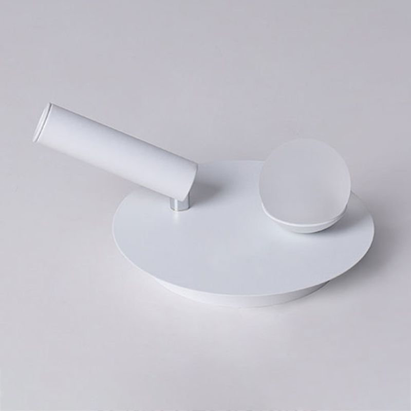 Metal Round Shade Flush Ceiling Light Industrial 2 Lights Ceiling Light Fixture in White