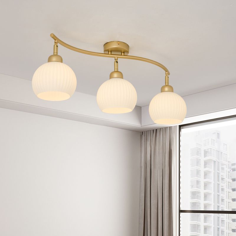 Modern Simple Iron Ceiling Light Ball Shape Ceiling Lamp for Bedroom