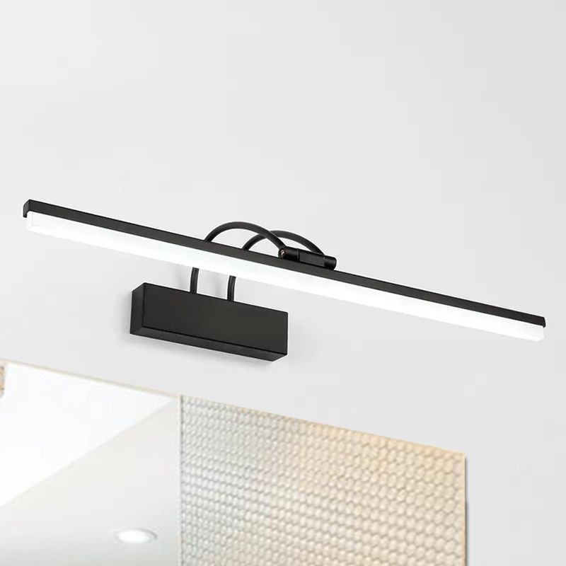 Apparecchio di illuminazione per vanità acrilica modernista sottile 16 "/20" W a parete a parete LED Light in nero per bagno, luce calda/bianca
