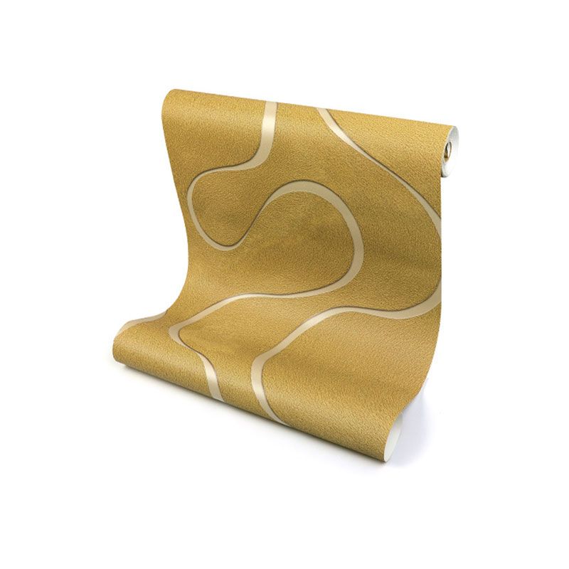 Simple Waving Lines Wall Art fin Neutral Color Guest Room Wallpaper Roll, 33' by 20.5"