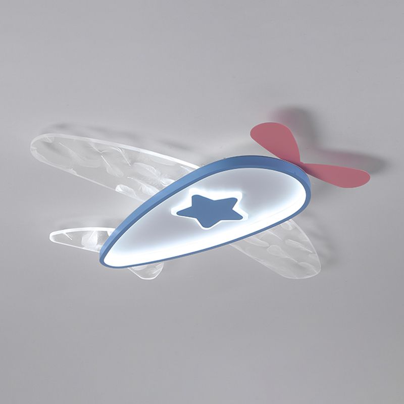 Modern Artistic LED Ceiling Fixture Wrought Iron Feather Flush Mount with Acrylic Shade