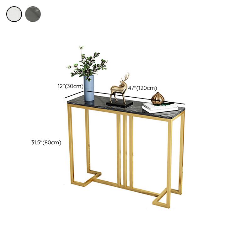 Glam Marble Console Table 12" W Rectangle Accent Table for Hall