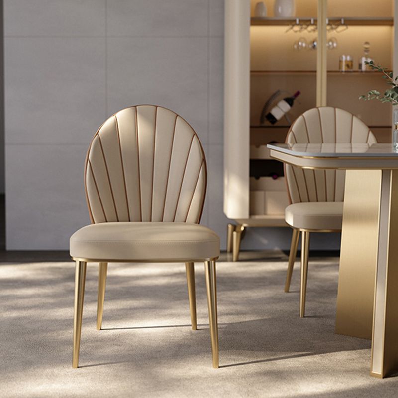 Glam Dining Room Parsons Chair Metal Legs with Upholstered Chair