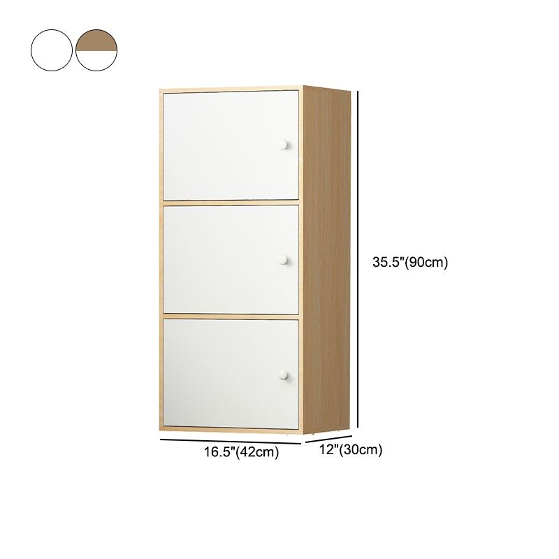 Modern Engineer Wood Bookshelf Closed Back Bookcase with Door for Home Office
