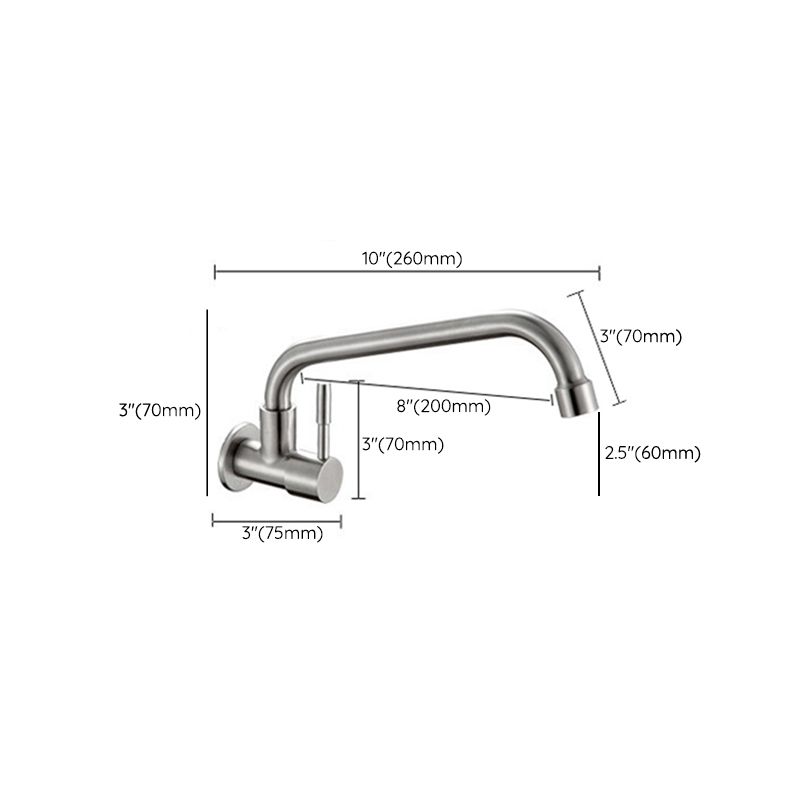 Contemporary Single Handle Bar Faucet Pull-down Wall-mounted Faucet in Chrome