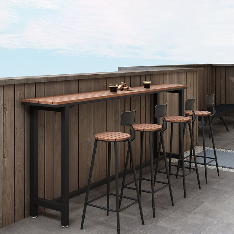 Balcony Rectangle Modern Pub Bar Table Footrest Trestle Wood Bar/Dinette Table