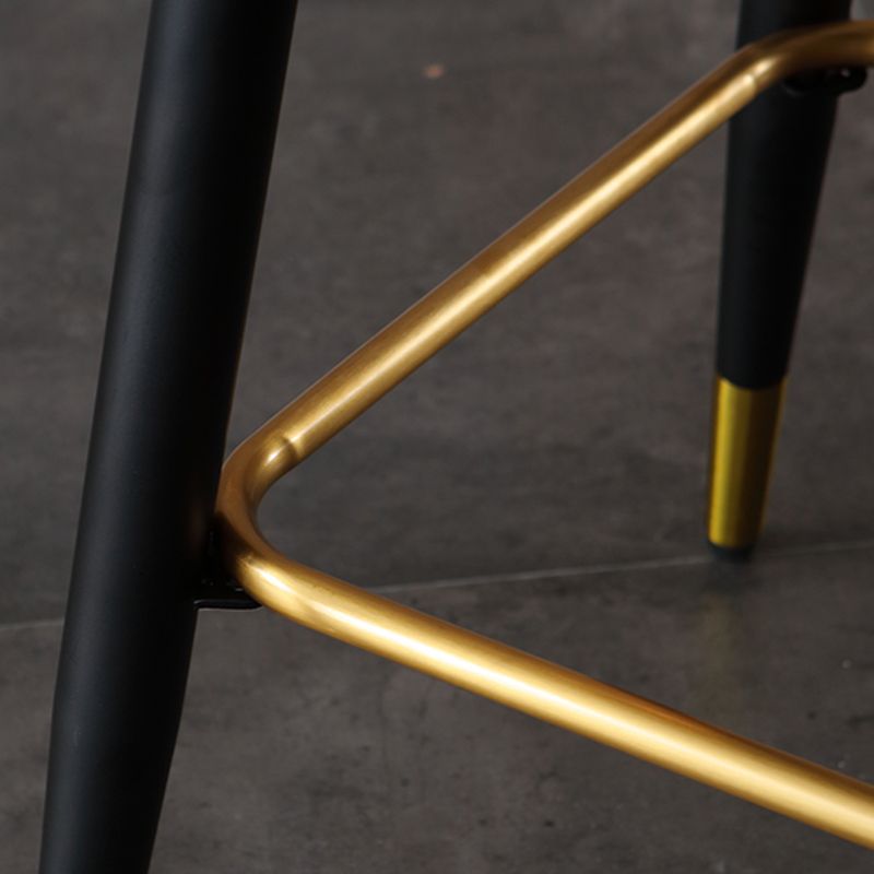 Glam Bar Stool Upholstered Backrest Counter Stool for Hone Use