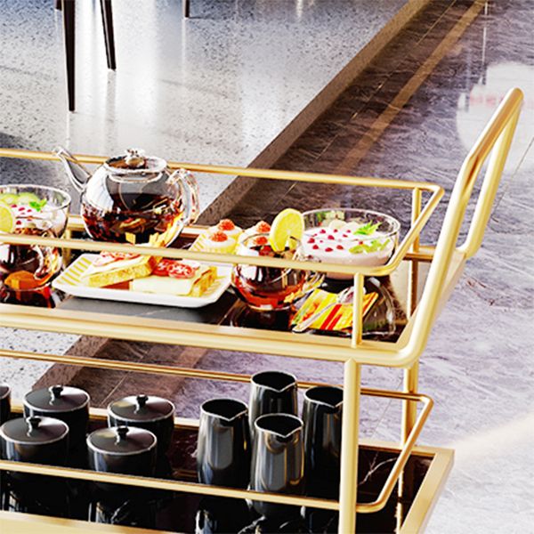 33.86"H Rolling Modern Prep Table Metal Prep Table for Home Use