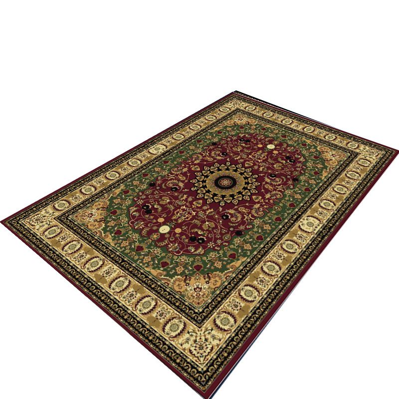 Distinctive Nostalgia Area Rug Victoria Floral Printed Rug Non-Slip Backing Carpet for Living Room