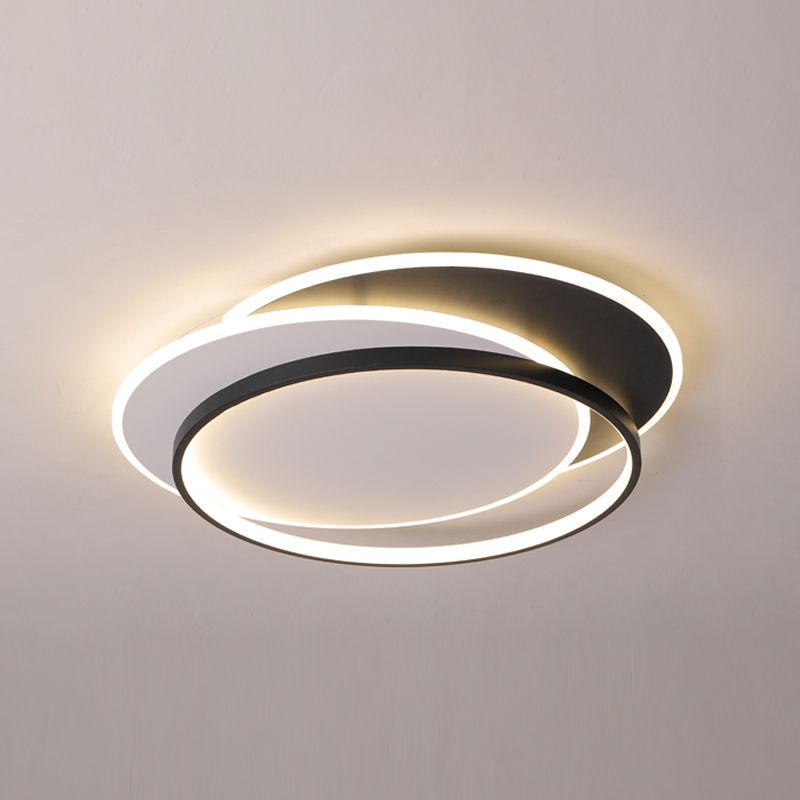 Metal Flush Mount Light Nordic 3-Light Bedroom Ceiling Lamps Fixture with Acrylic Shade
